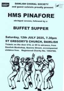 Poster for concert for HMS Pinafore 12th July 2025
